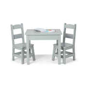 Wooden Table & 2 Chairs - Gray U1
