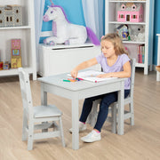 Wooden Table & 2 Chairs - Gray U1