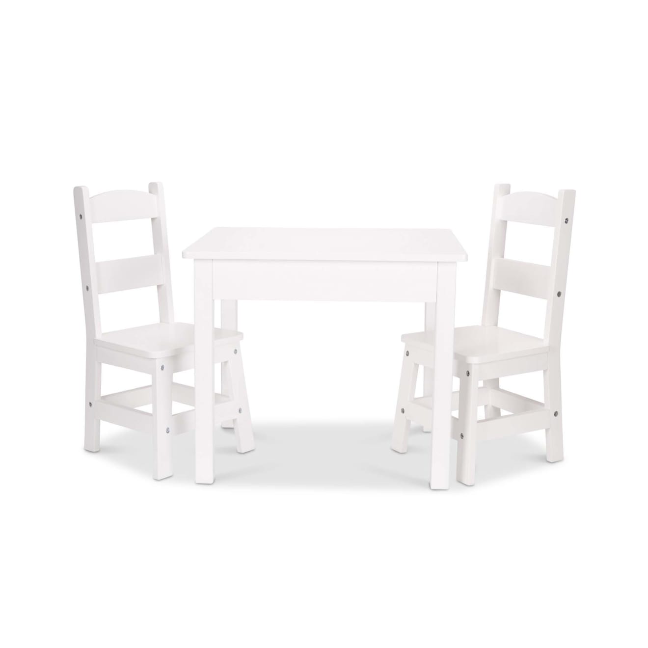Wooden Table & Chairs - White U8