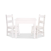 Wooden Table & Chairs - White U8