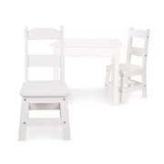 Wooden Table & Chairs - White U8