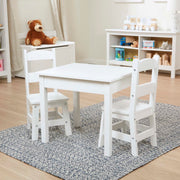 Wooden Table & Chairs - White U8