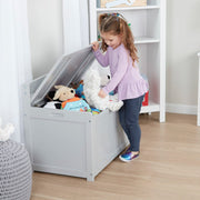 Wooden Toy Chest (Gray) H4